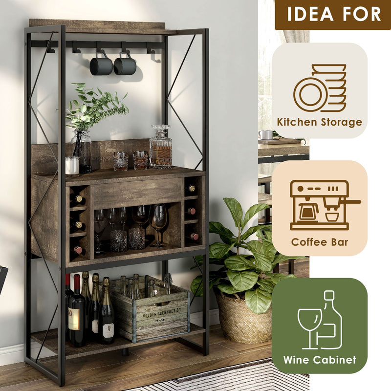 Komich Industrial Reclaimed Oak 6-bottle Home Bar