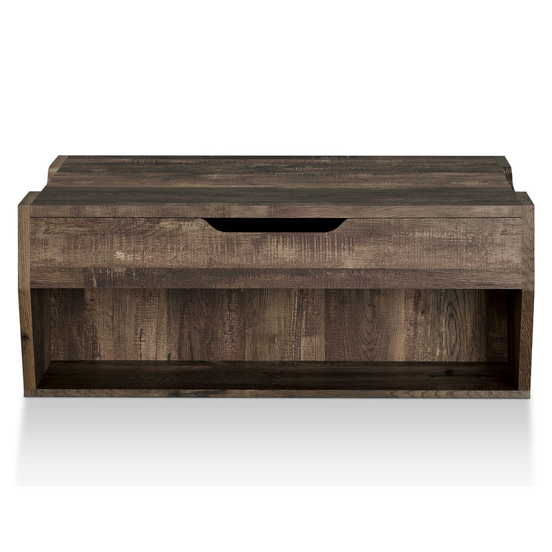 Jarlin Rustic Reclaimed Oak 70" Bookcase and Storage Coffee Table Set