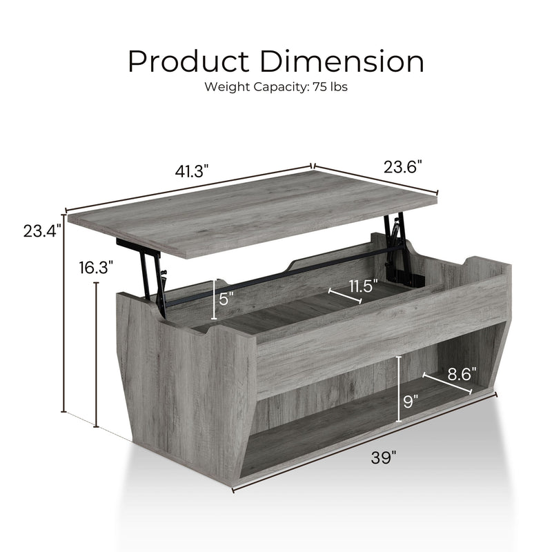 Medora Rustic Lift-Top Coffee Table with Storage