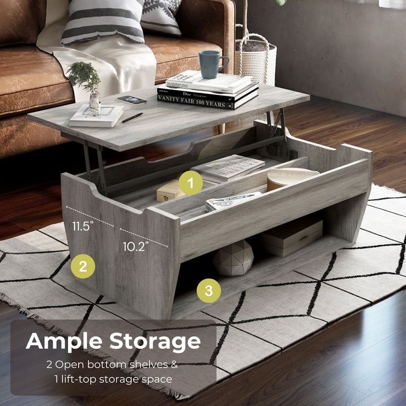 Medora Rustic Lift-Top Coffee Table with Storage
