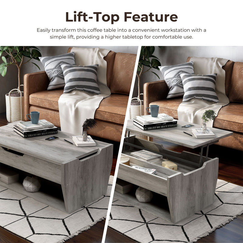 Medora Rustic Lift-Top Coffee Table with Storage