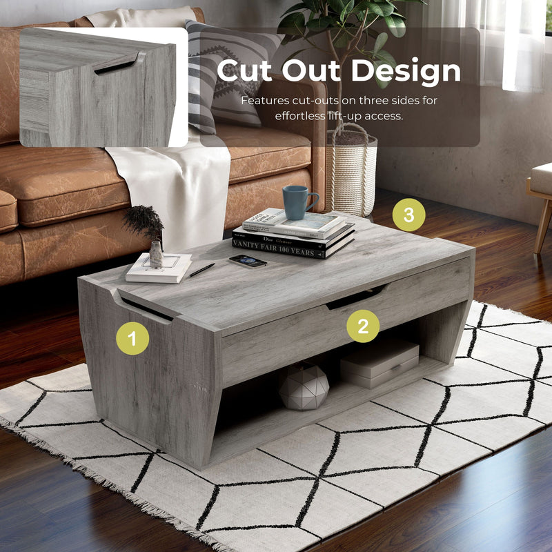 Medora Rustic Lift-Top Coffee Table with Storage