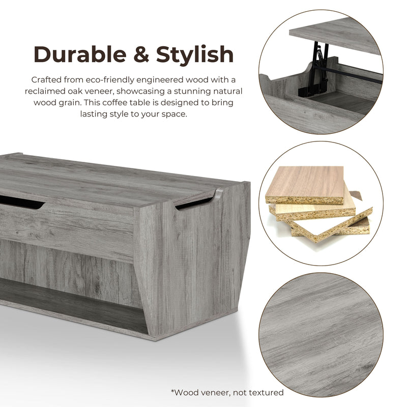 Medora Rustic Lift-Top Coffee Table with Storage