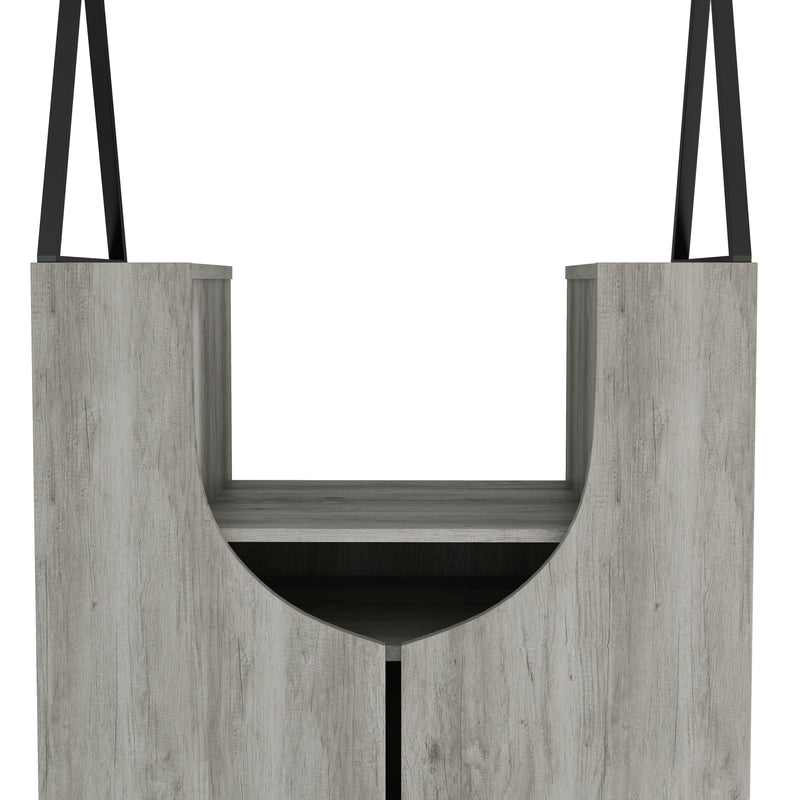 Porter Urban 6-Bottle Home Bar with Hanging Metal Stemware Rack