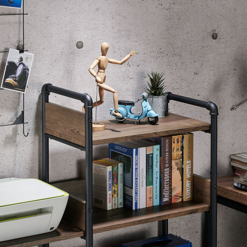 Symone Industrial Reclaimed Oak 6-Shelf Wood Bookshelf