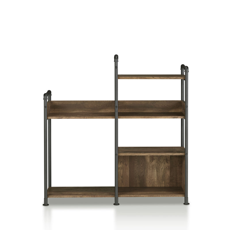 Symone Industrial Reclaimed Oak 6-Shelf Wood Bookshelf