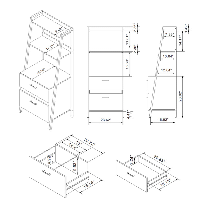 Frost Modern 63-inch Tall Wood Bookshelf with Drawers