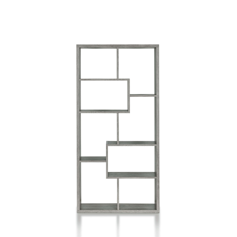 Brigman Modern Gray 8-Shelf Wood Bookcase