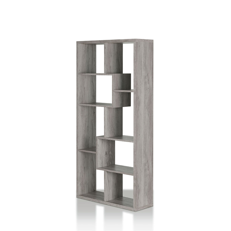 Brigman Modern Gray 8-Shelf Wood Bookcase