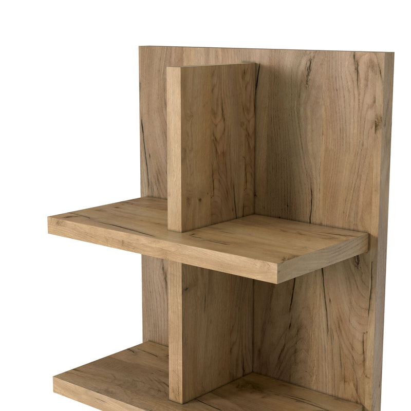 Santo Transitional Light Oak Wood 4-Shelf Bookcase