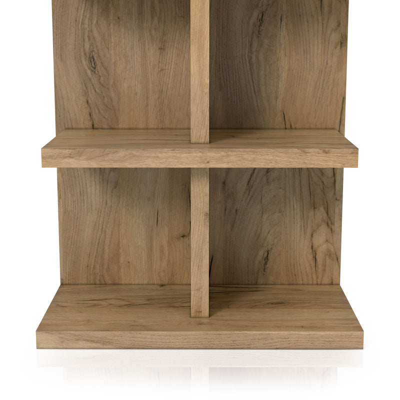 Santo Transitional Light Oak Wood 4-Shelf Bookcase