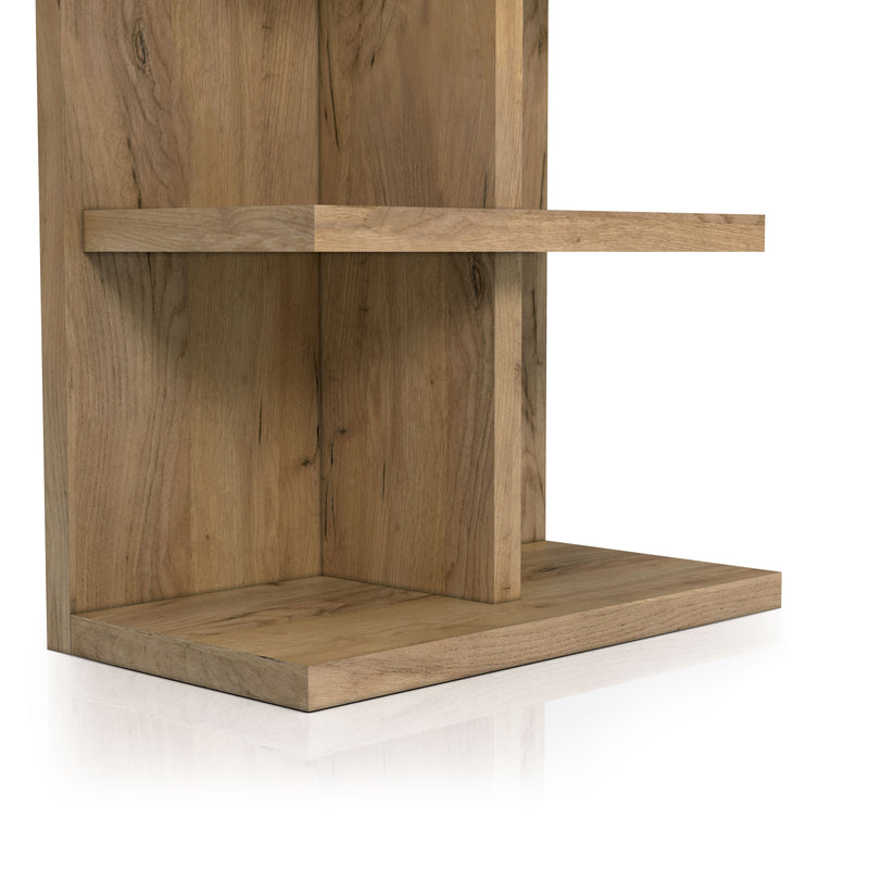 Santo Transitional Light Oak Wood 4-Shelf Bookcase
