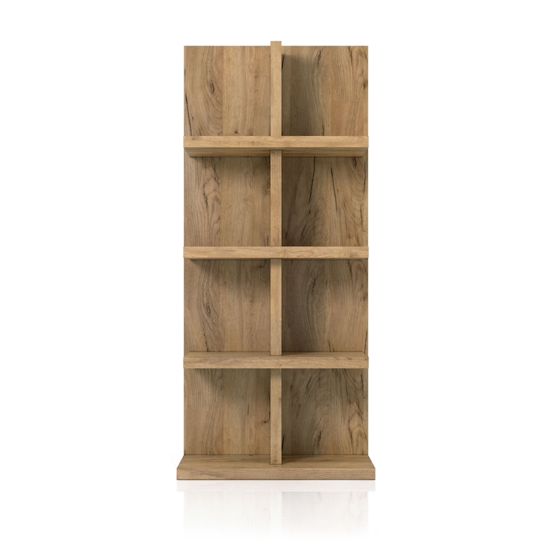 Santo Transitional Light Oak Wood 4-Shelf Bookcase
