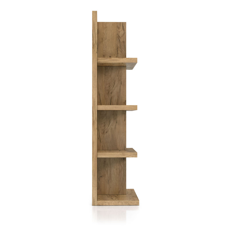 Santo Transitional Light Oak Wood 4-Shelf Bookcase