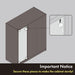 Informational image of the security features of a contemporary espresso three-door one shelf shoe cabinet 