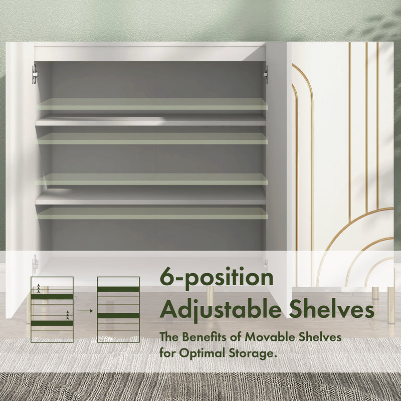 Nidra Modern Adjustable 4-Shelf Dining Sideboard Buffet with Storage Cabinet