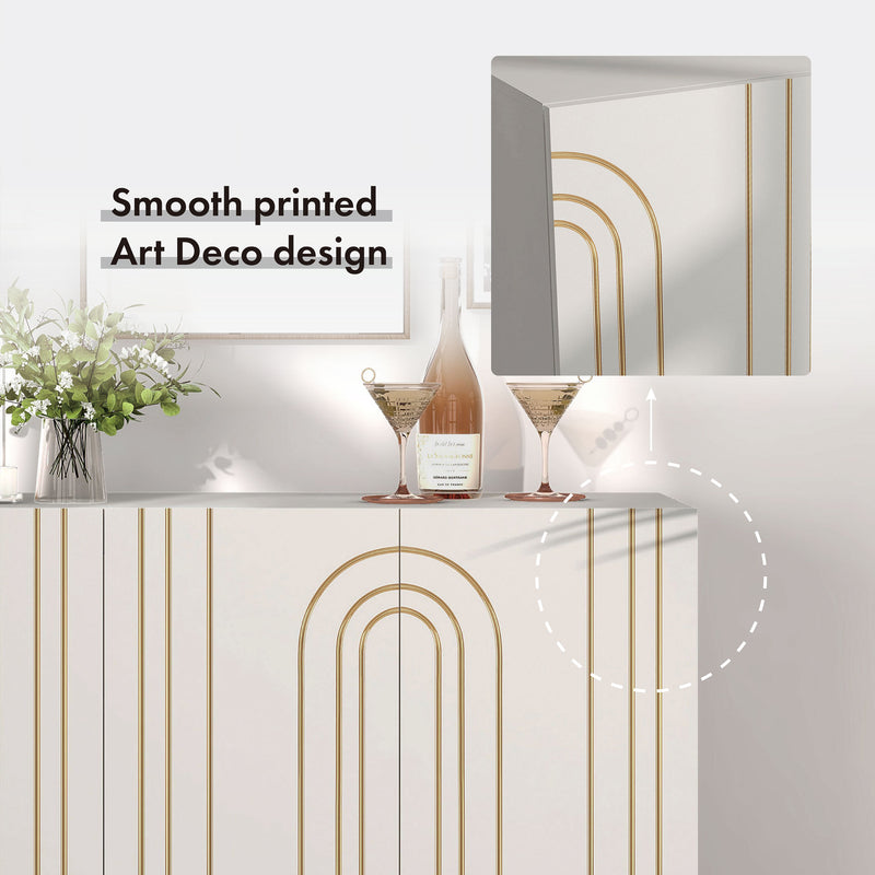 Nidra Modern Adjustable 4-Shelf Dining Sideboard Buffet with Storage Cabinet