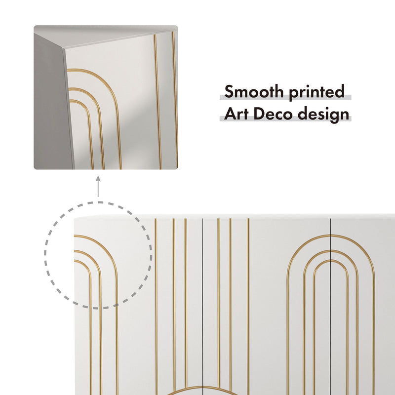 Nidra Modern Adjustable 4-Shelf Dining Sideboard Buffet with Storage Cabinet