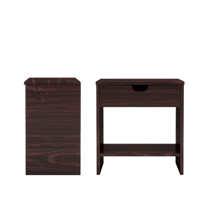 Botero Transitional Walnut Multi-Storage Vanity Table Set