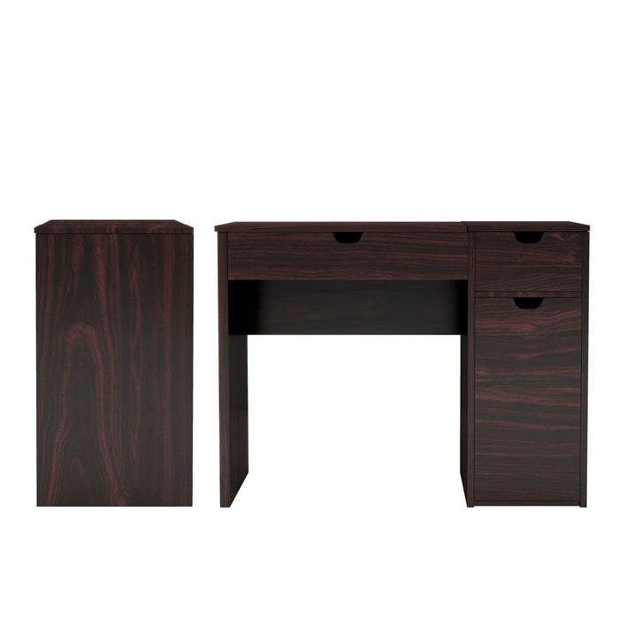 Botero Transitional Walnut Multi-Storage Vanity Table Set