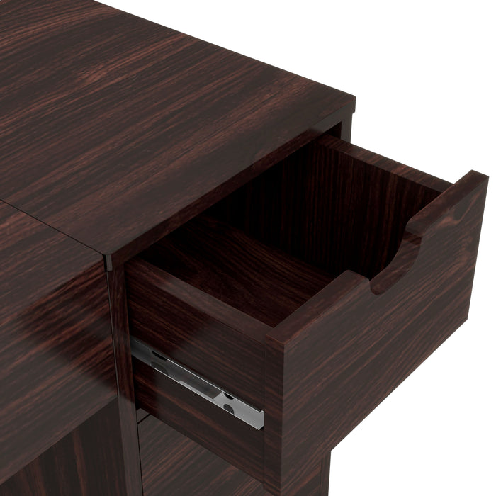 Botero Transitional Walnut Multi-Storage Vanity Table Set