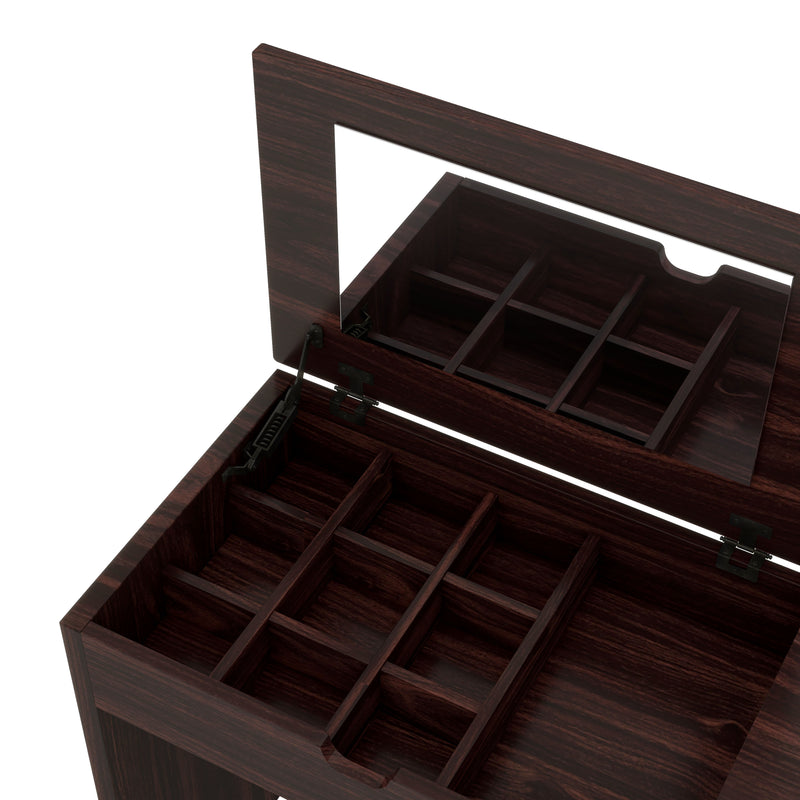 Botero Transitional Walnut Multi-Storage Vanity Table Set