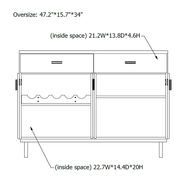 Monique Chic Black 5-Bottle 47-inch Wine Bar Cabinet