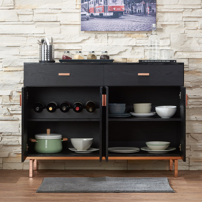 Monique Chic Black 5-Bottle 47-inch Wine Bar Cabinet