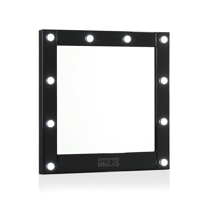 Conan UV High Gloss LED Bulb Mirror with USB Ports and Power Outlets