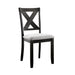 Socarra Black X-Back & Light Grey Tan Fabric chair on a white background