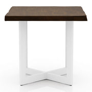 Lloyd Dark Oak & White Live Edge Eco-friendly Rubberwood Side Table