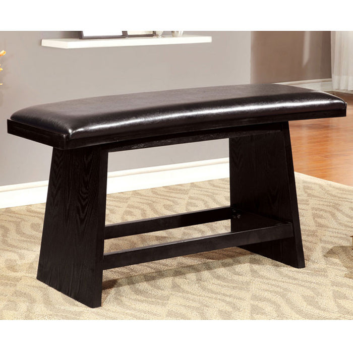 Hurley Black Leatherette Upholstered Counter Height Dining Bench