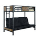 Clapton Industrial Twin Size Youth Bunk Bed w/ Futon Base