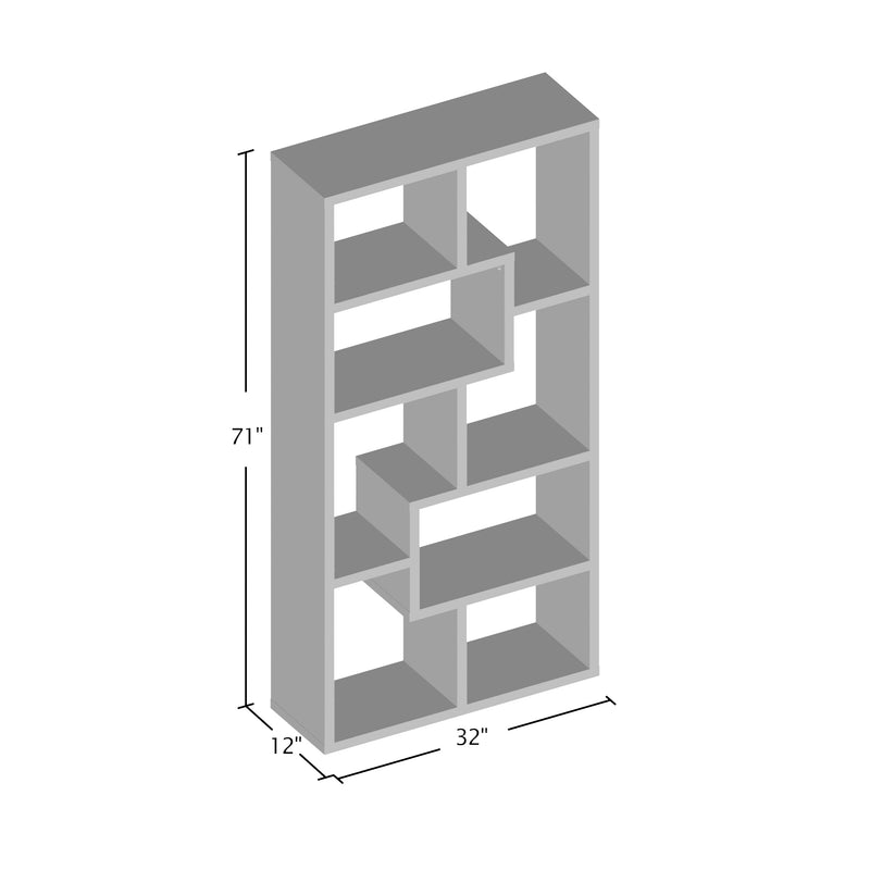 Verena Multi-Functional 71-inch Geometric Open Back Bookshelf