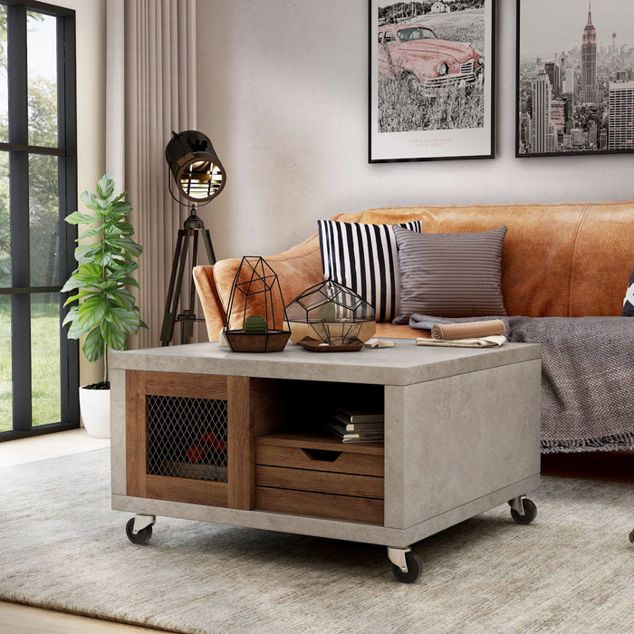 Matlock Industrial Multi-Storage Coffee Table