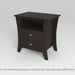 Ikarra Brown 2 Drawer Nightstand with Shelf & Slide-Out Tray