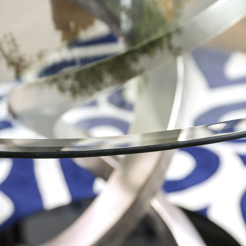 Roxo Modern Stain Plated 5-Piece Round Dining Set