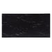 Top-down close up of black faux marble on transitional three-piece coffee table and end table collection.