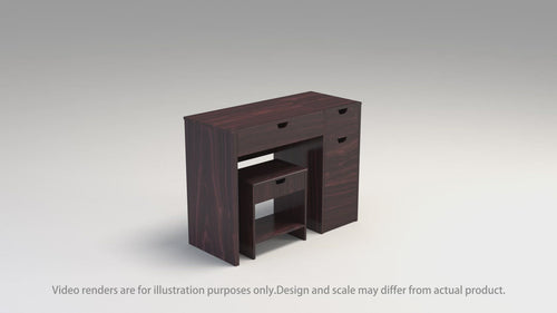 Botero Transitional Walnut Multi-Storage Vanity Table Set