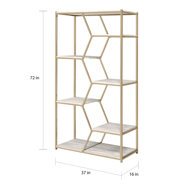 Wentzall Glam Half Honeycomb 6-shelf Display Bookcase