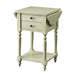 Cassidy Antique White 1-Drawer Dual Drop Leaf Journaling Side Table