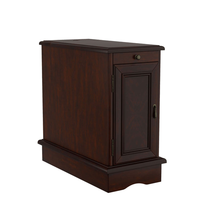 Ohara Compact End Table with Hidden USB Ports and Pull-Out Tray