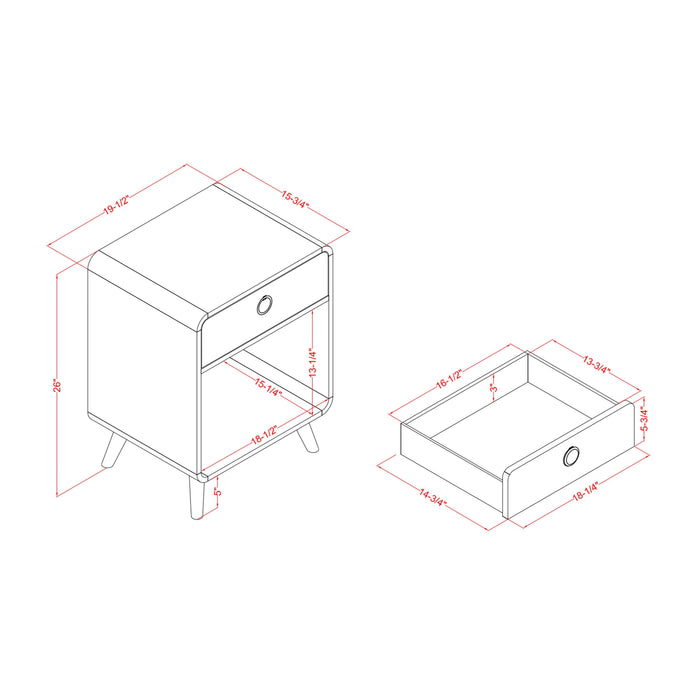 Dimensions of a side table.