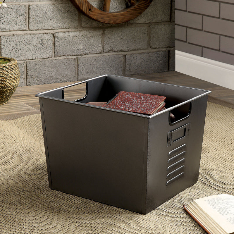 Switzer Urban Gun Metal 44-inch Storage Shelf and Six Removable Bins