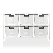 Switzer Urban Gun Metal 44-inch Storage Shelf and Six Removable Bins