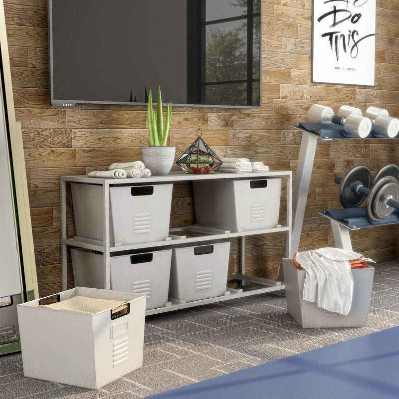 Switzer Urban Metal 44-inch Storage Shelf and Six Removable Bins