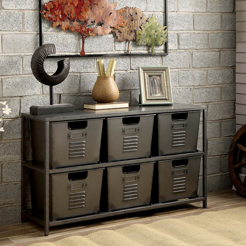 Switzer Urban Metal 44-inch Storage Shelf and Six Removable Bins