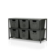 Switzer Urban Gun Metal 44-inch Storage Shelf and Six Removable Bins