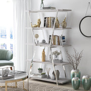 Nicole Metal Open Back Hourglass 5-Tier Bookshelf