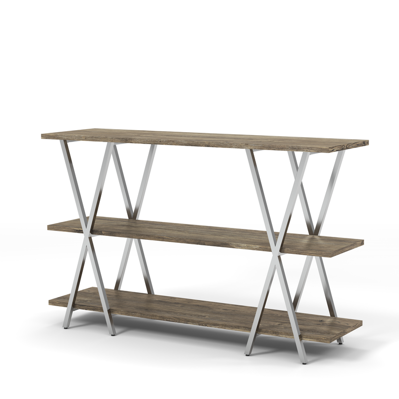 Triplett Contemporary Chrome Console Table